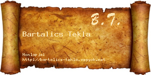 Bartalics Tekla névjegykártya